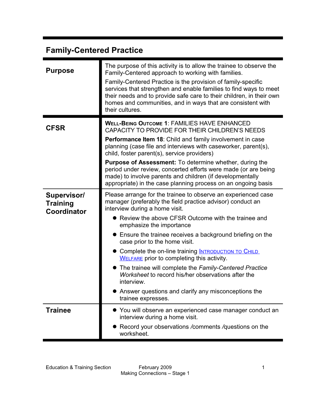 Family-Centered Practice