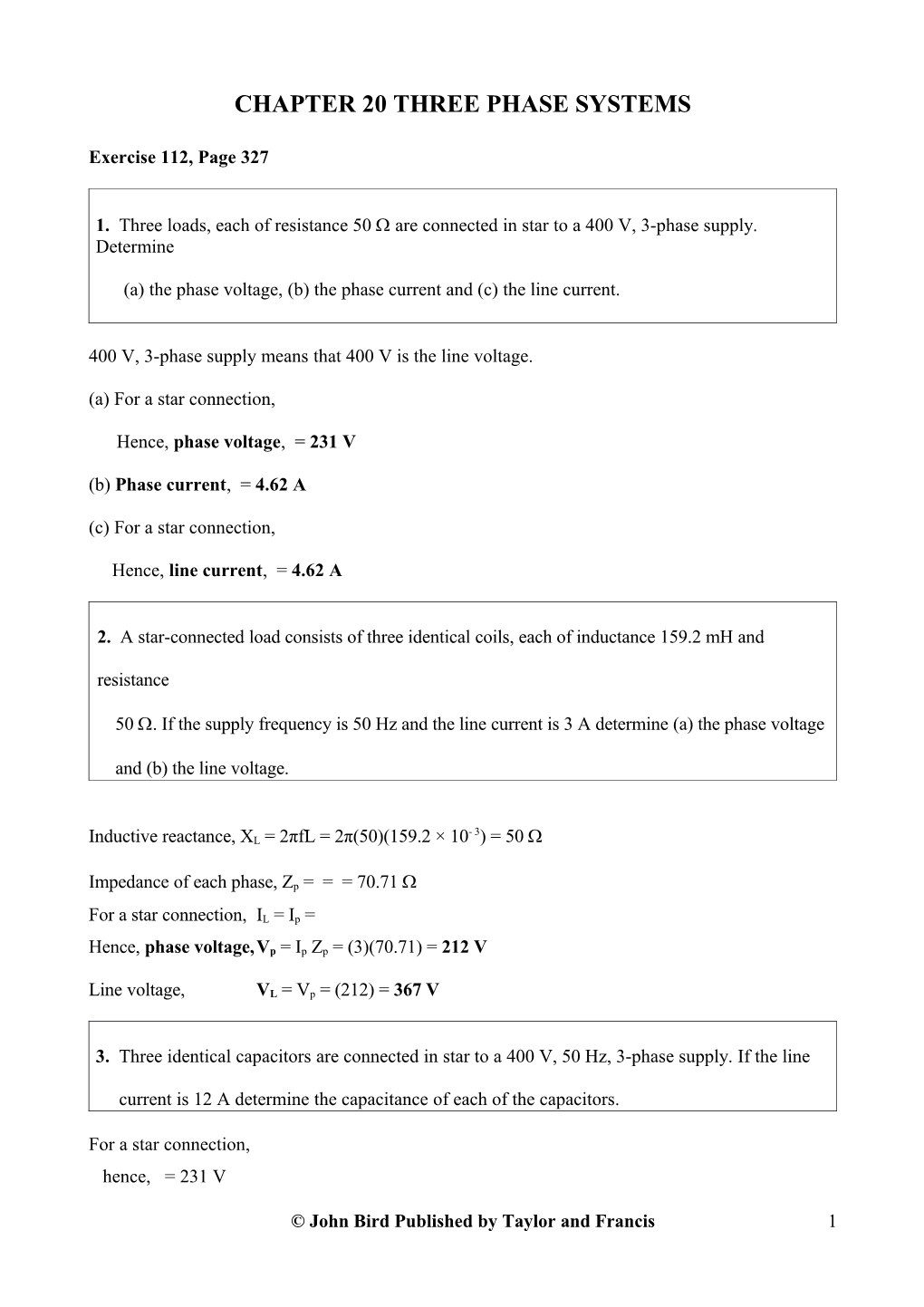 Chapter 20 Three Phase Systems