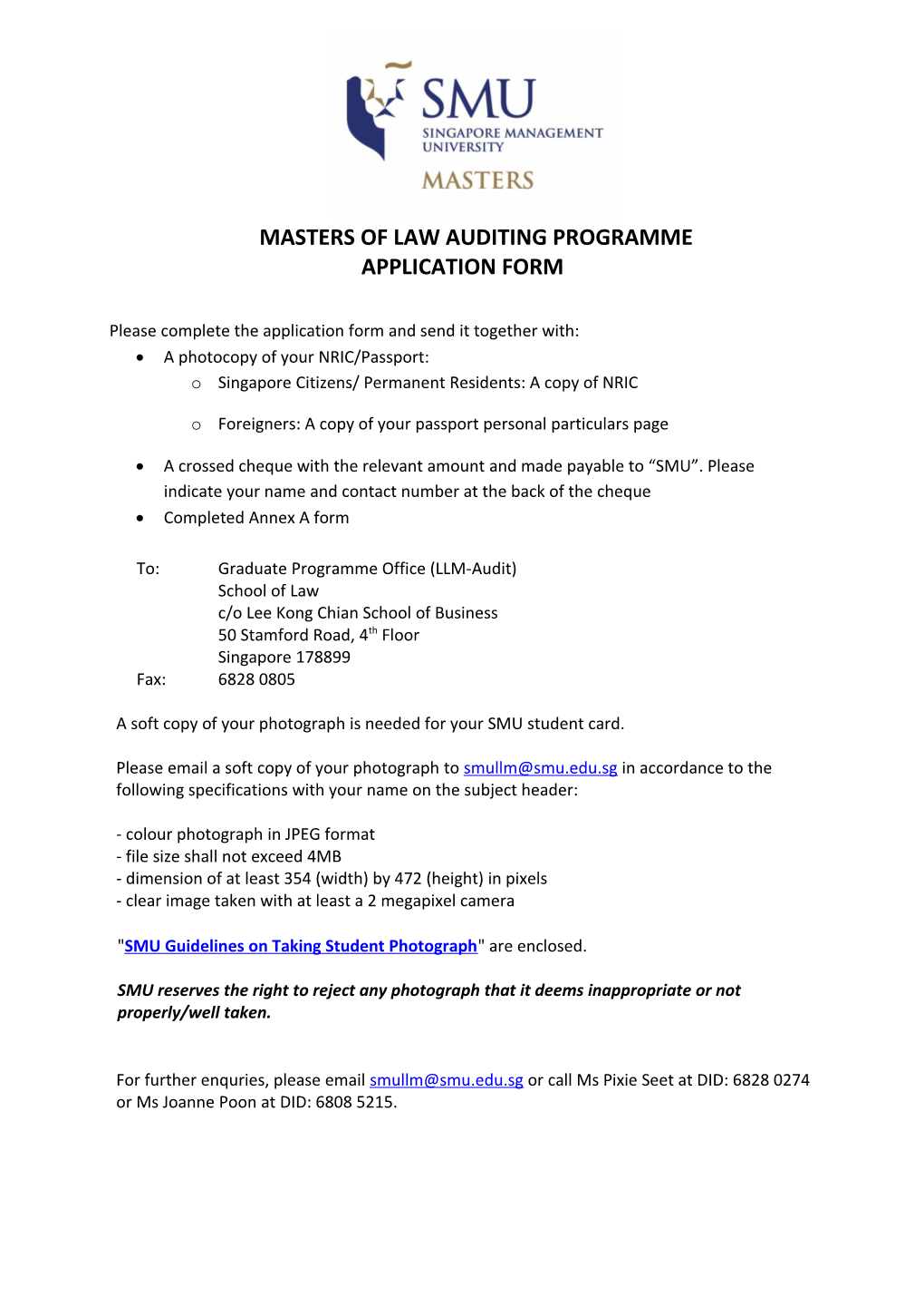 Masters of Law Auditing Programme