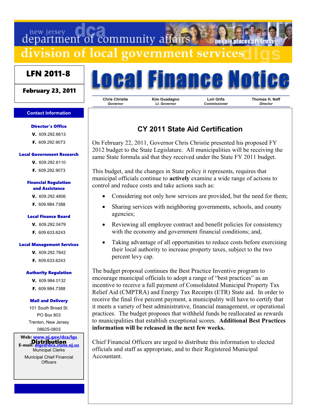 Local Finance Notice 2011-8February 23, 2011Page 1