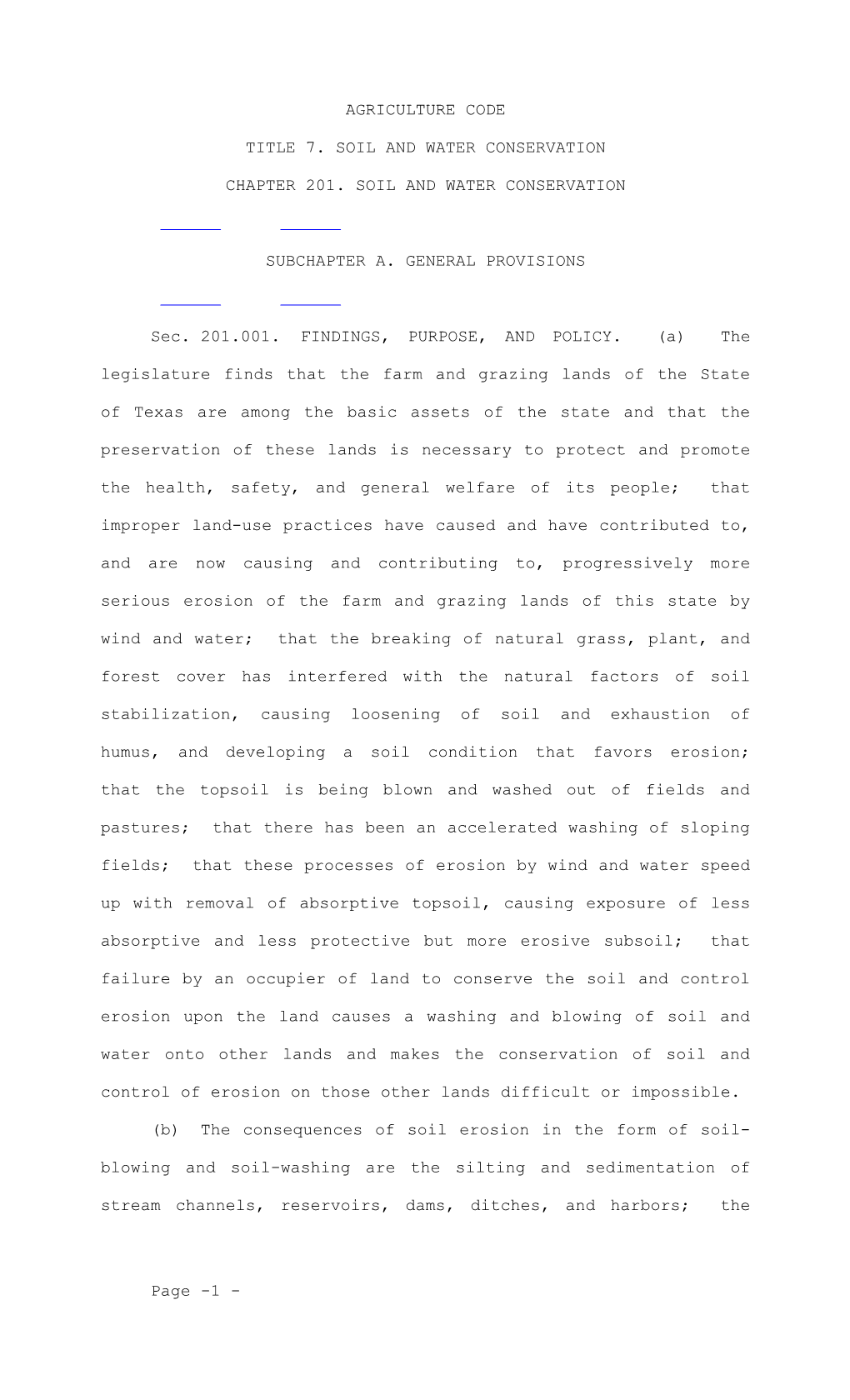 Title 7. Soil and Water Conservation