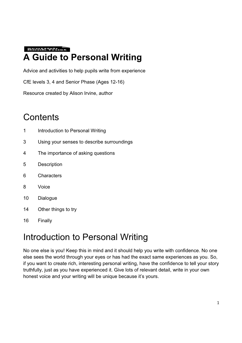 Advice and Activities to Help Pupils Write from Experience