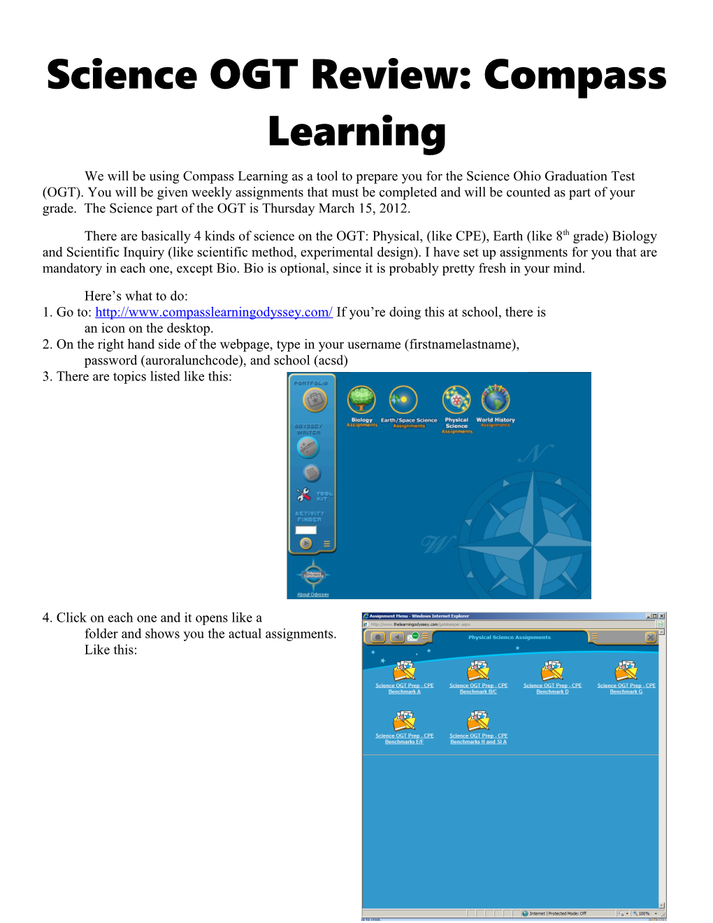 Science OGT Review: Compass Learning
