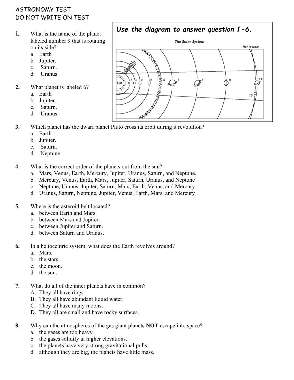 Use the Diagram to Answer Each Question