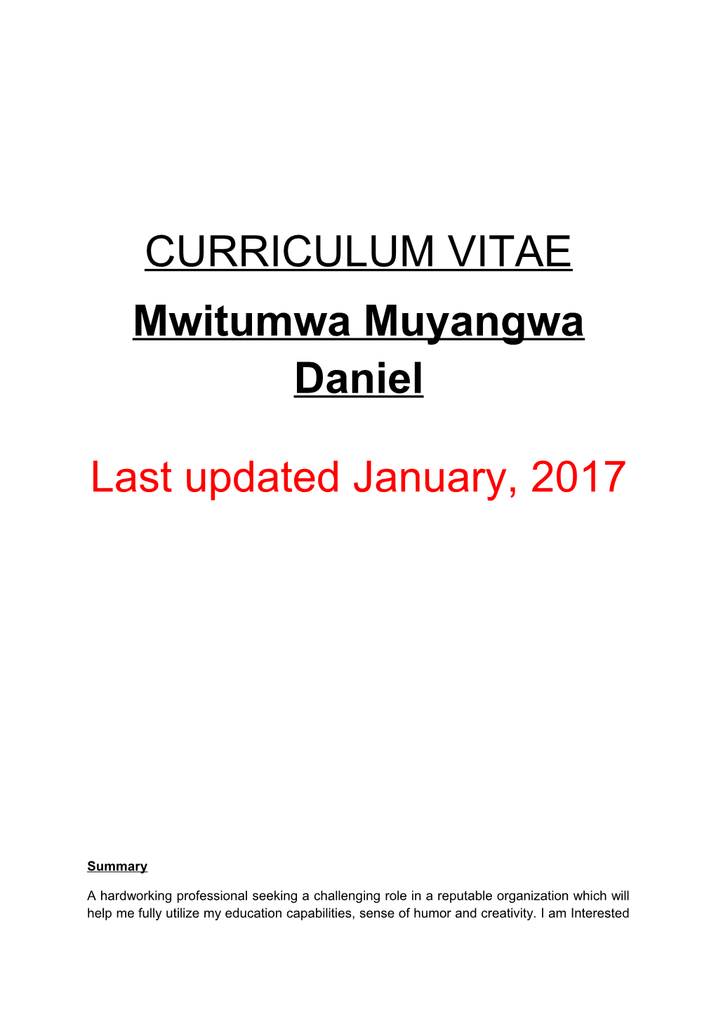 Mwitumwa Muyangwa Daniel