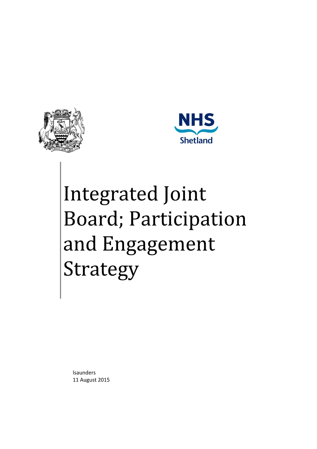 Integrated Joint Board; Participation and Engagement Strategy