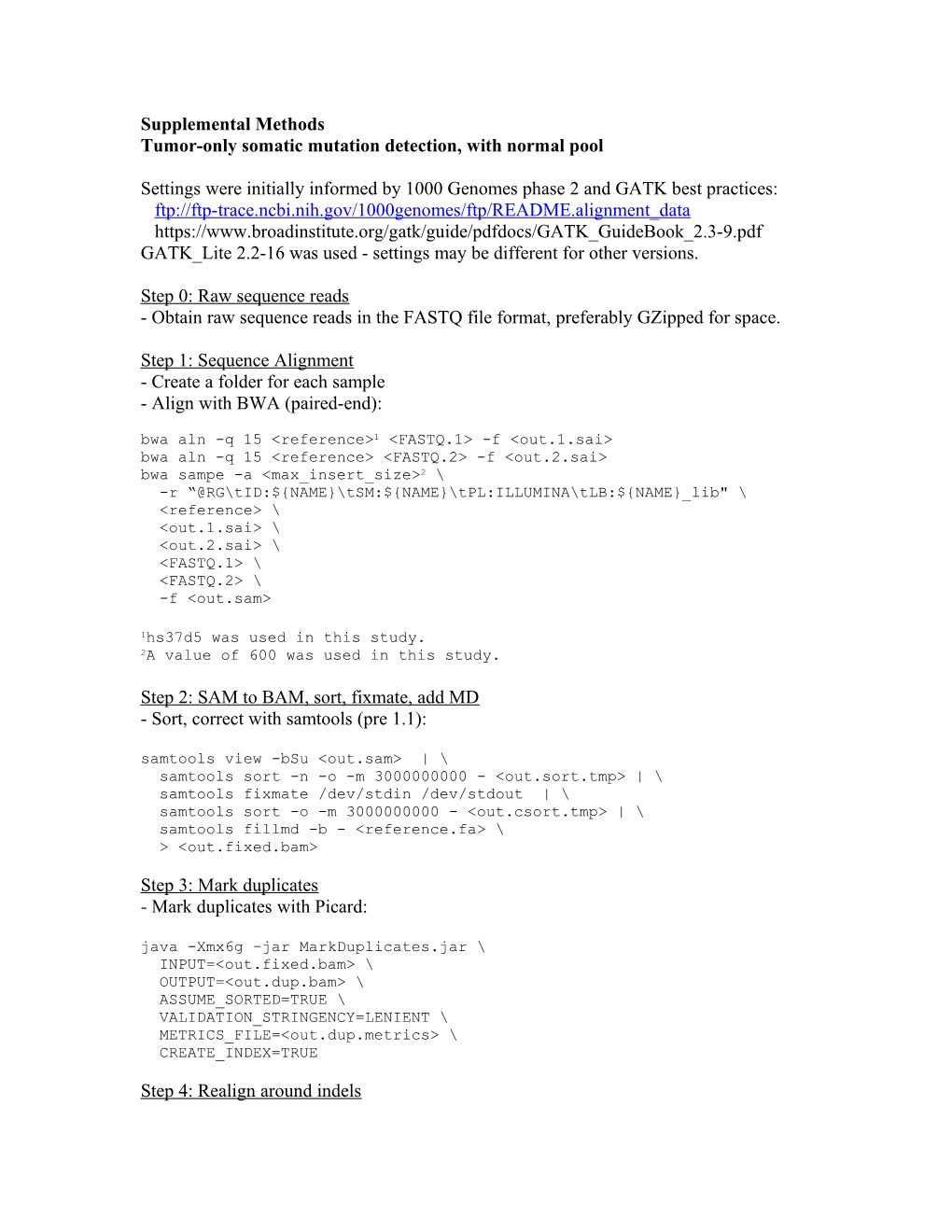 Tumor-Only Somatic Mutation Detection, with Normal Pool