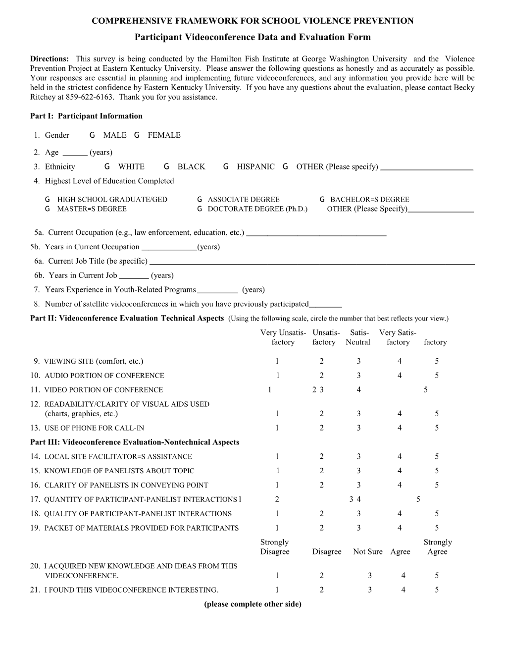 Comprehensive Framework for School Violence Prevention