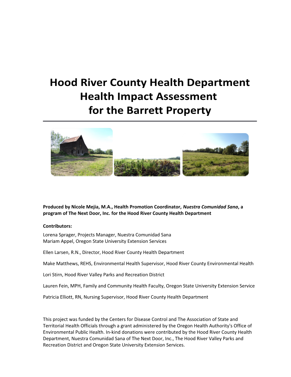 Hood River County Health Department 2011