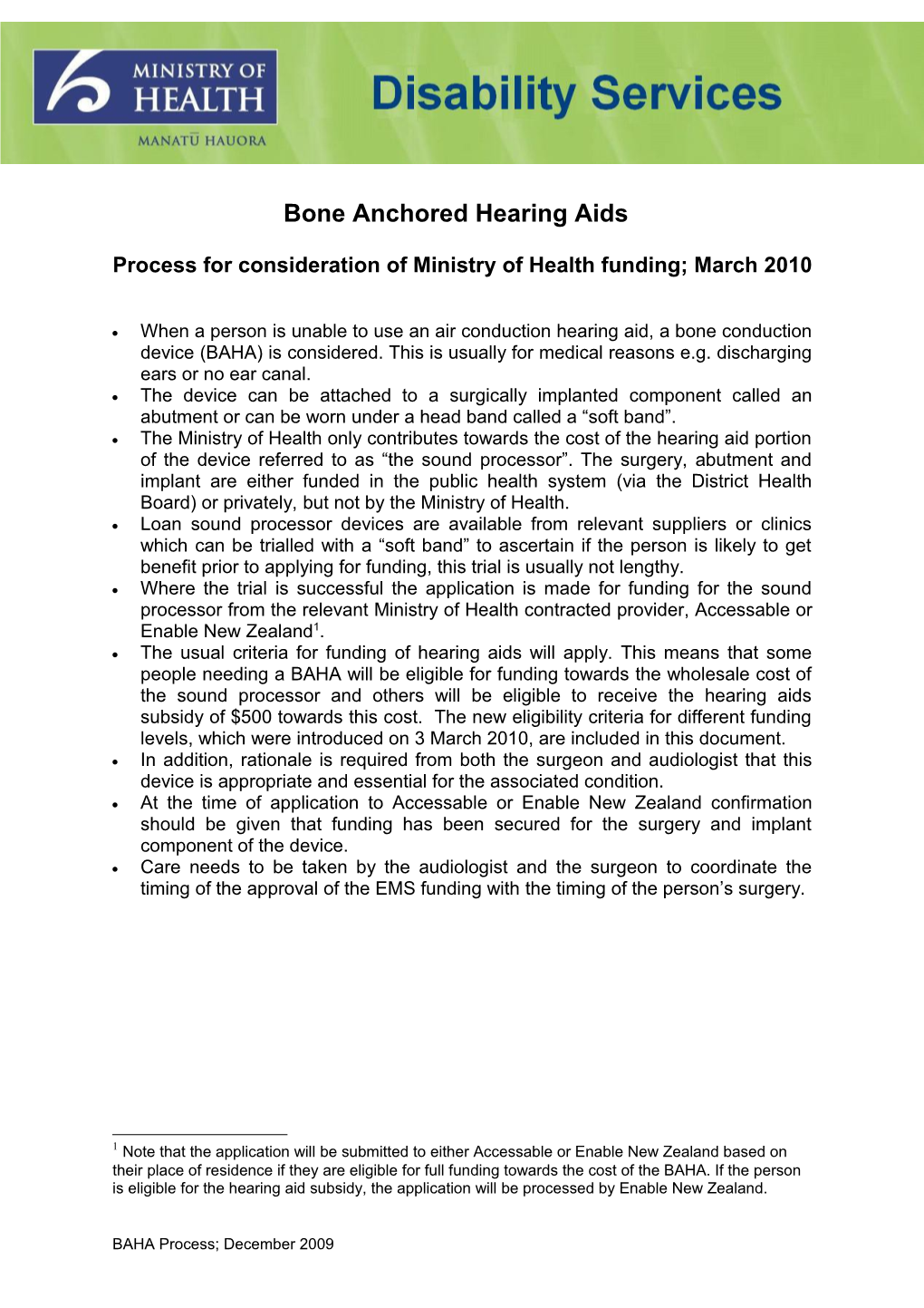 Bone Anchored Hearing Aids