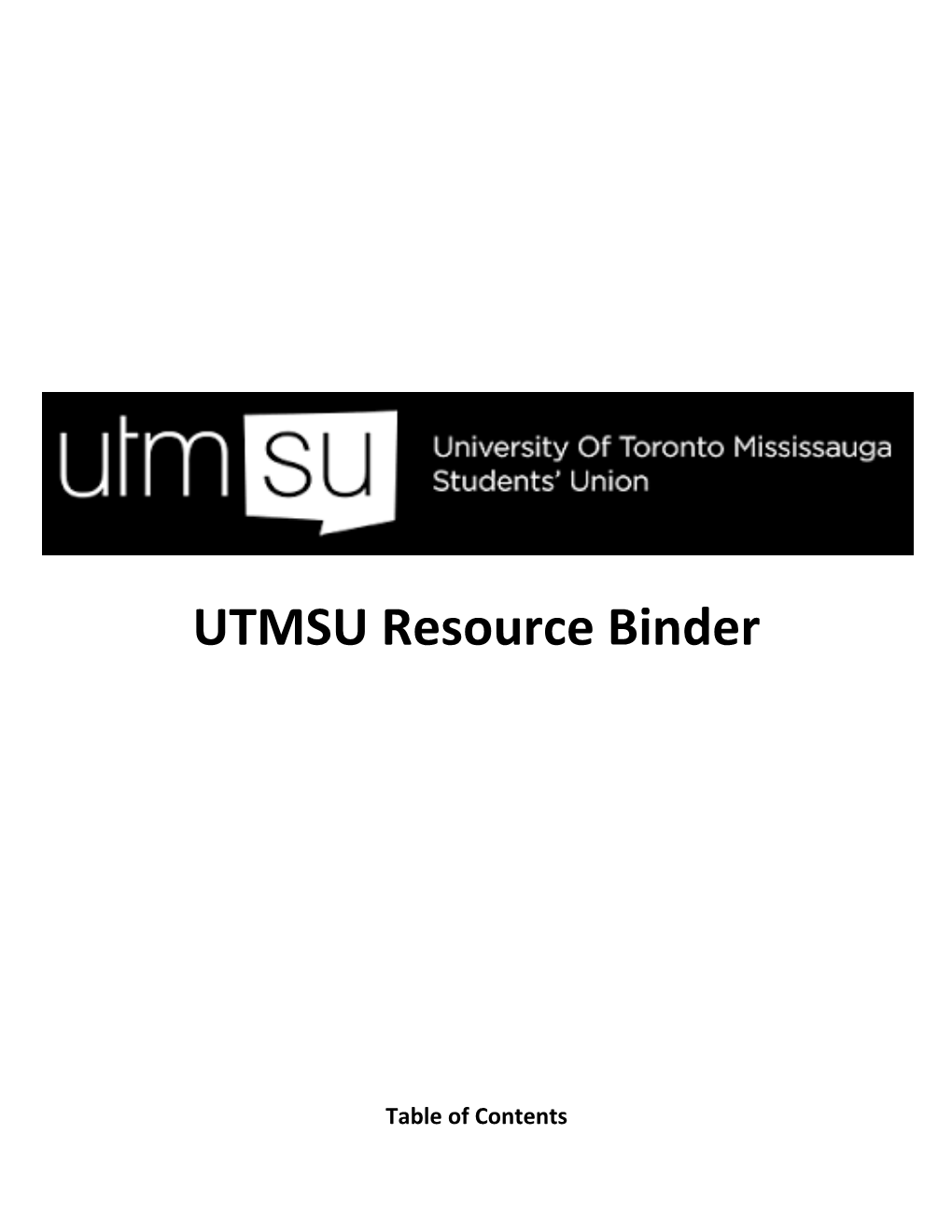 UTMSU Resource Binder