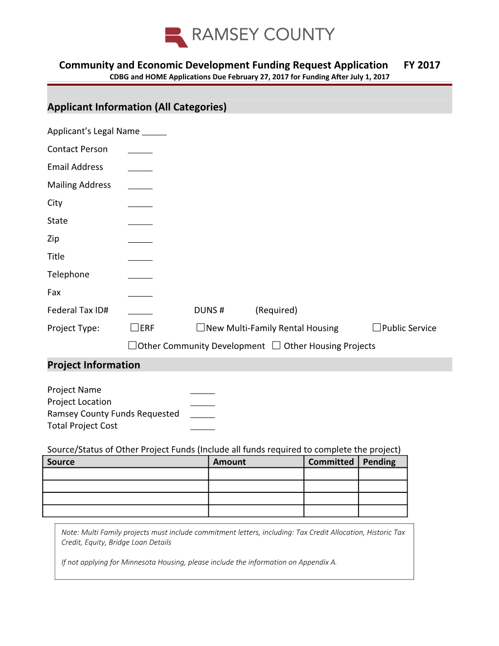 Ramsey County Environmental Response Fund Loan Application2008