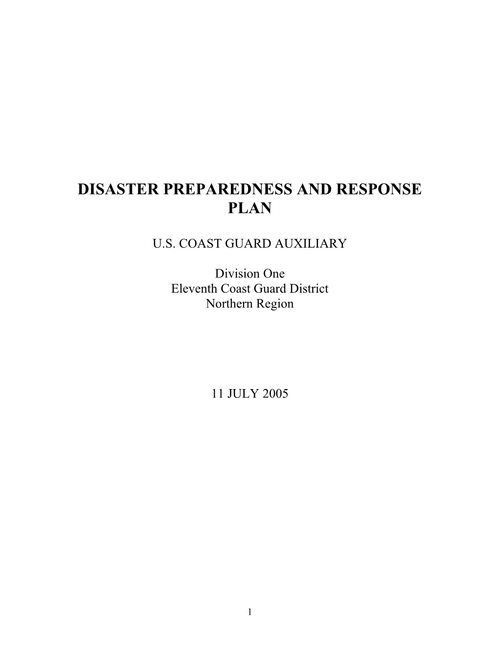 Disaster Preparedness and Response