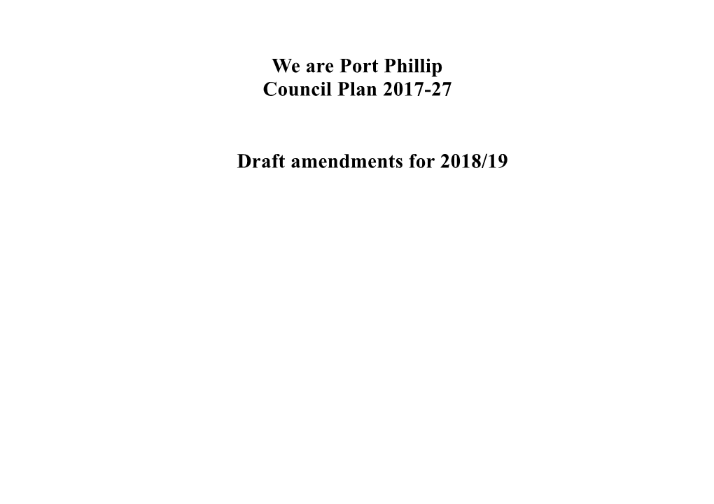 We Are Port Phillip Council Plan 2017-27