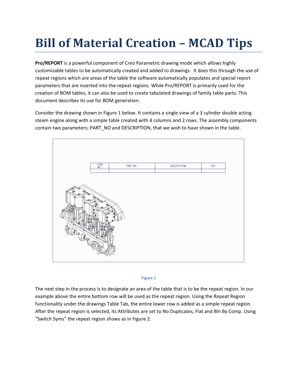 Bill of Material Creation MCAD Tips