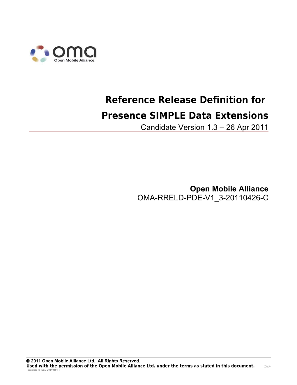 OMA-RRELD-PDE-V1 3-20110426-Cpage 1 V(10)