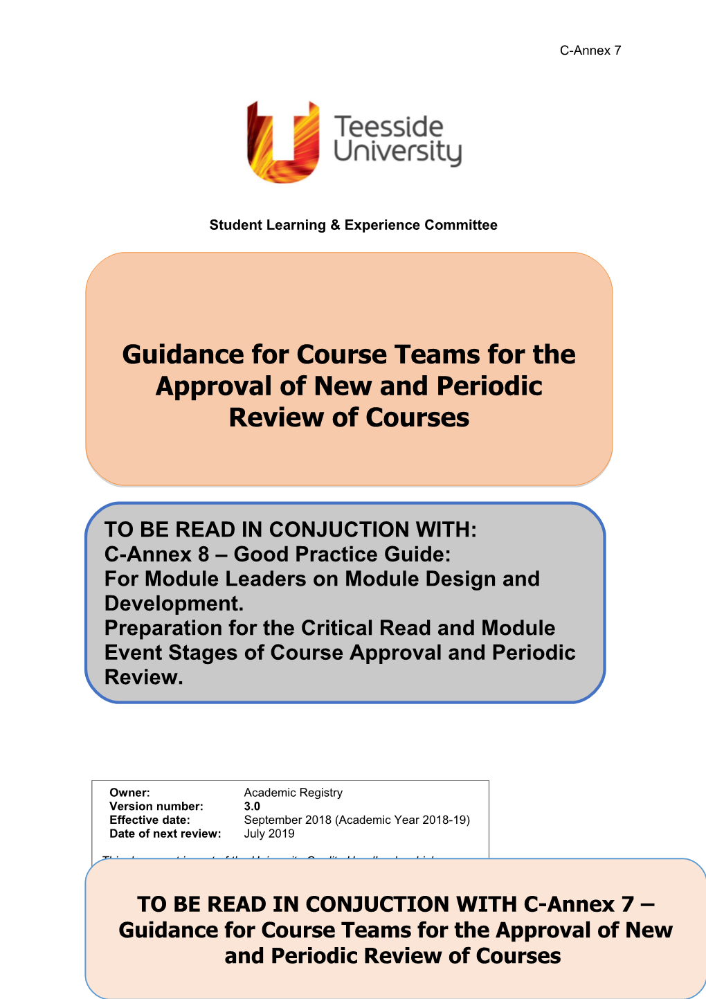 2.THE FORMAT of the COURSE APPROVAL/Periodic REVIEW EVENT