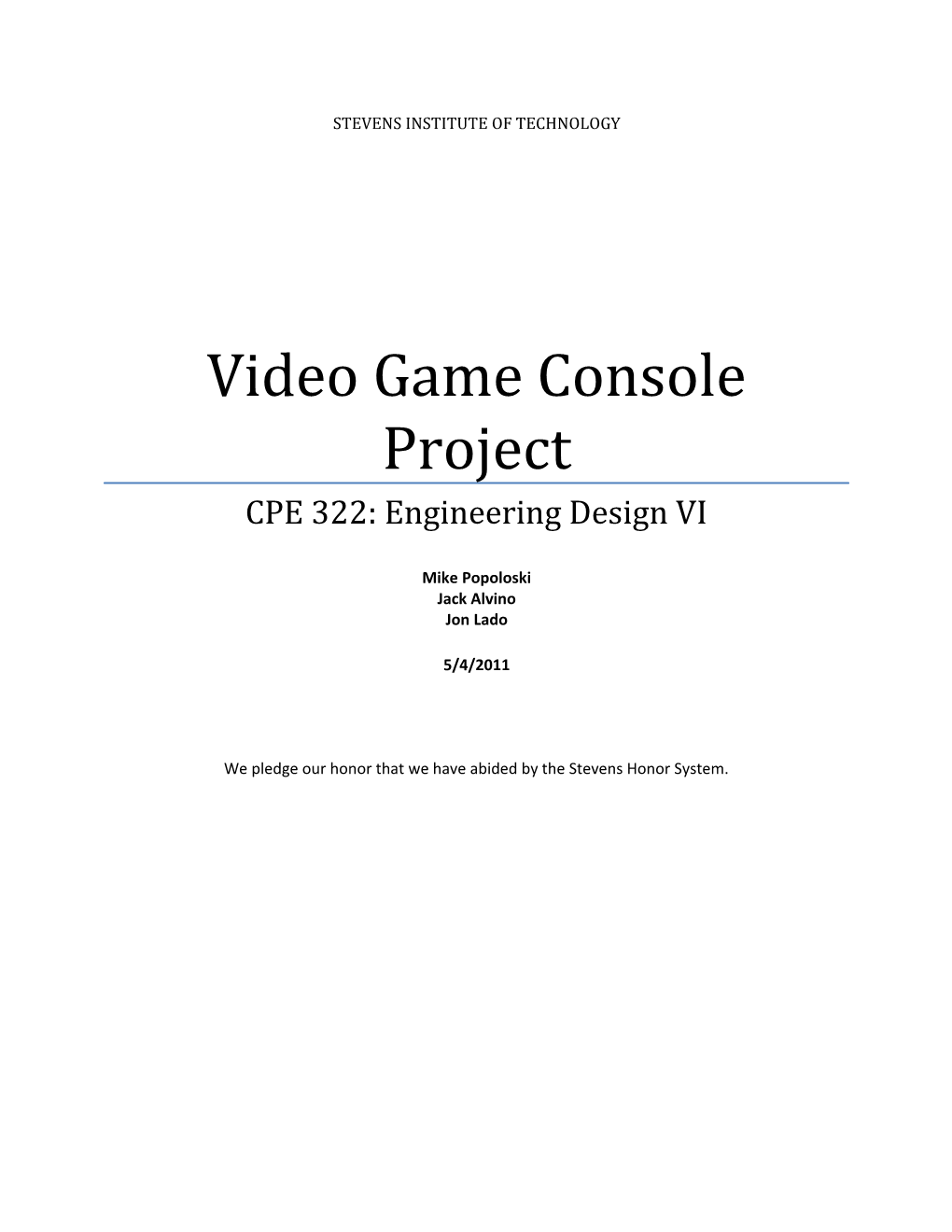 Video Game Console Project
