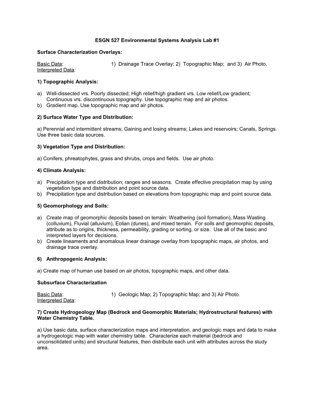 ESGN 527 Environmental Systems Analysis Lab #2