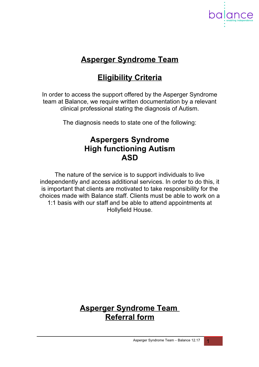 Royal Borough of Kingston S Asperger Syndrome Service