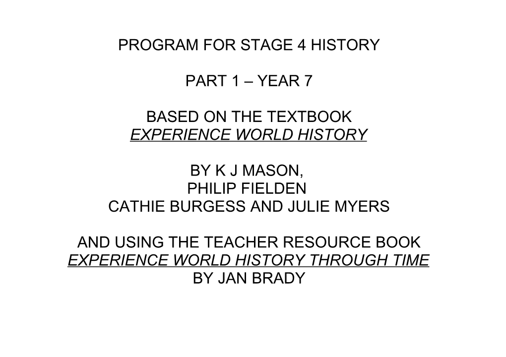 Program for Stage 5