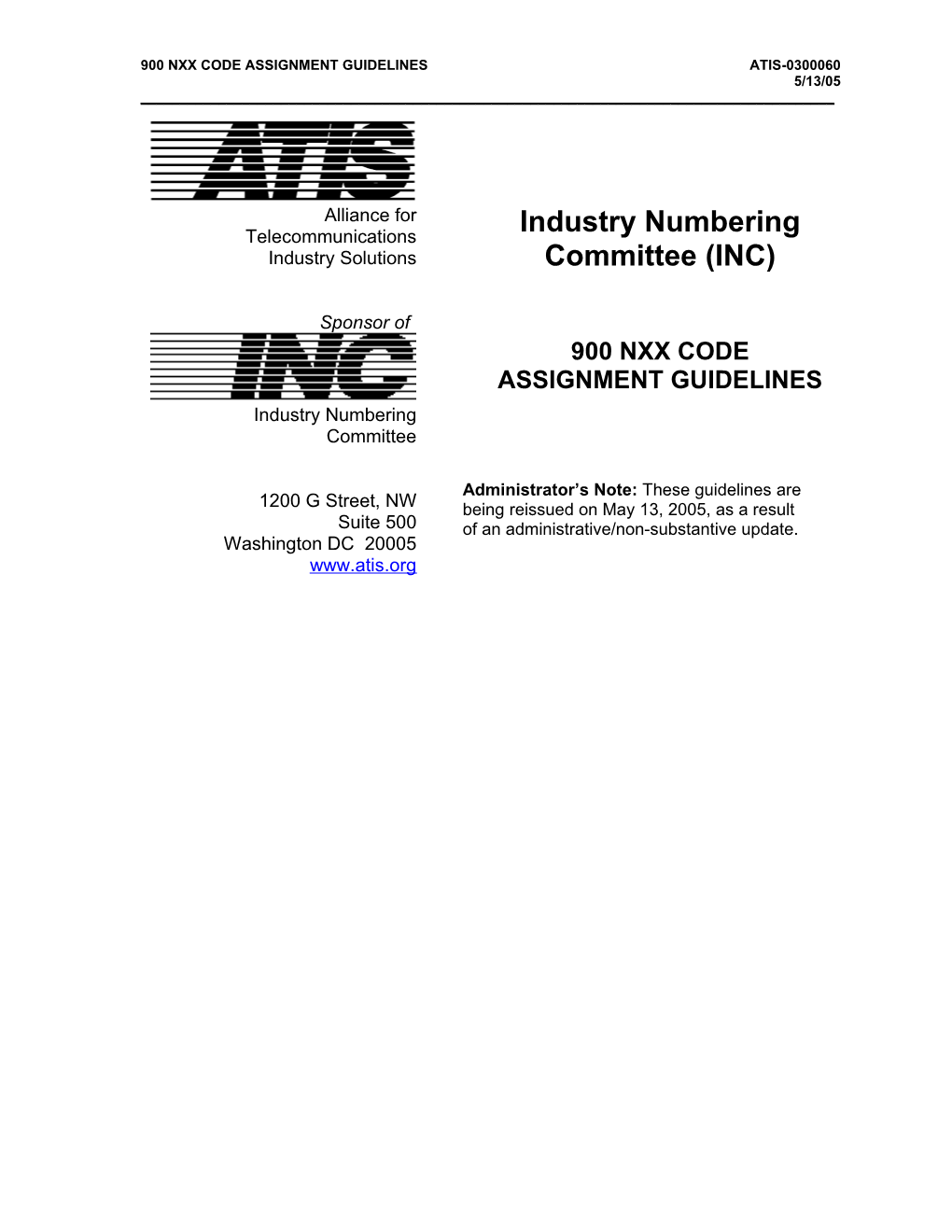 900 Nxx Code Assignment Guidelinesatis-0300060