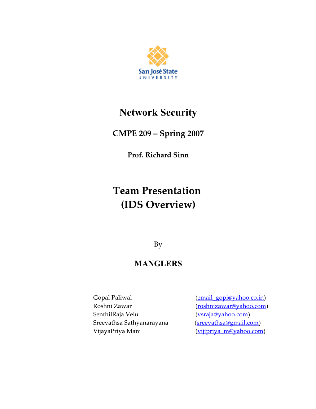 Intrusion Detection System Overview