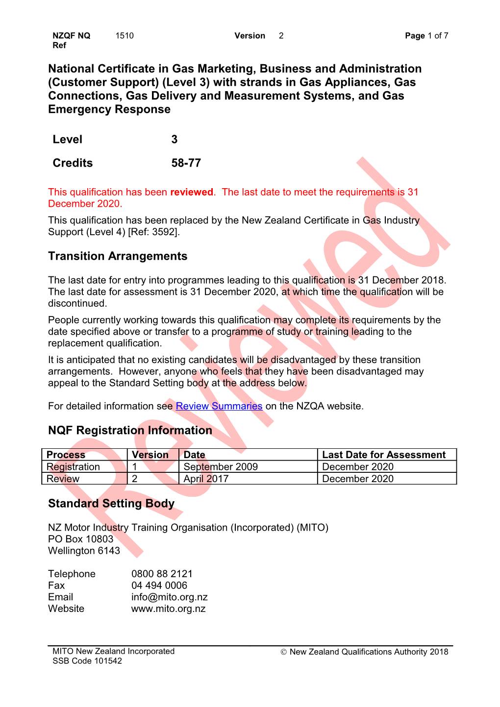 1510 National Certificate in Gas Marketing, Business and Administration (Customer Support)