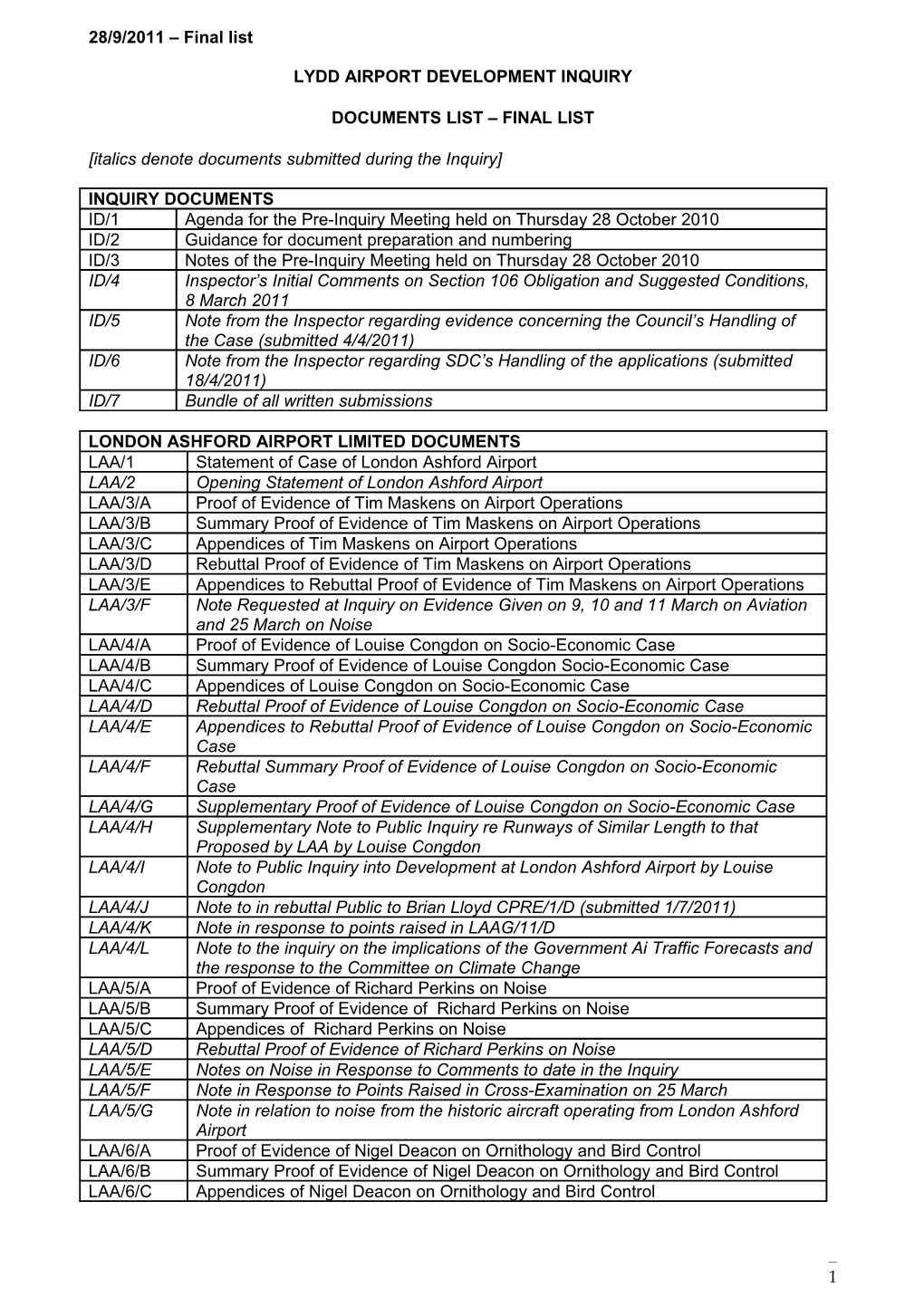 Lydd Airport Development Inquiry