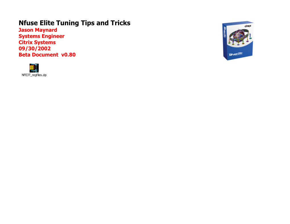 Nfuse Elite Tuning Tips and Tricks