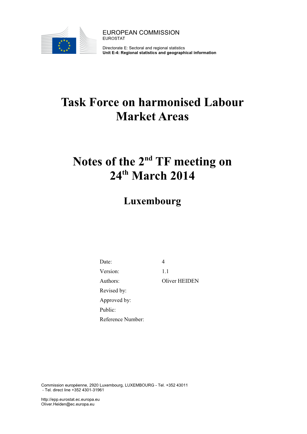 Task Force on Harmonised Labour Market Areas