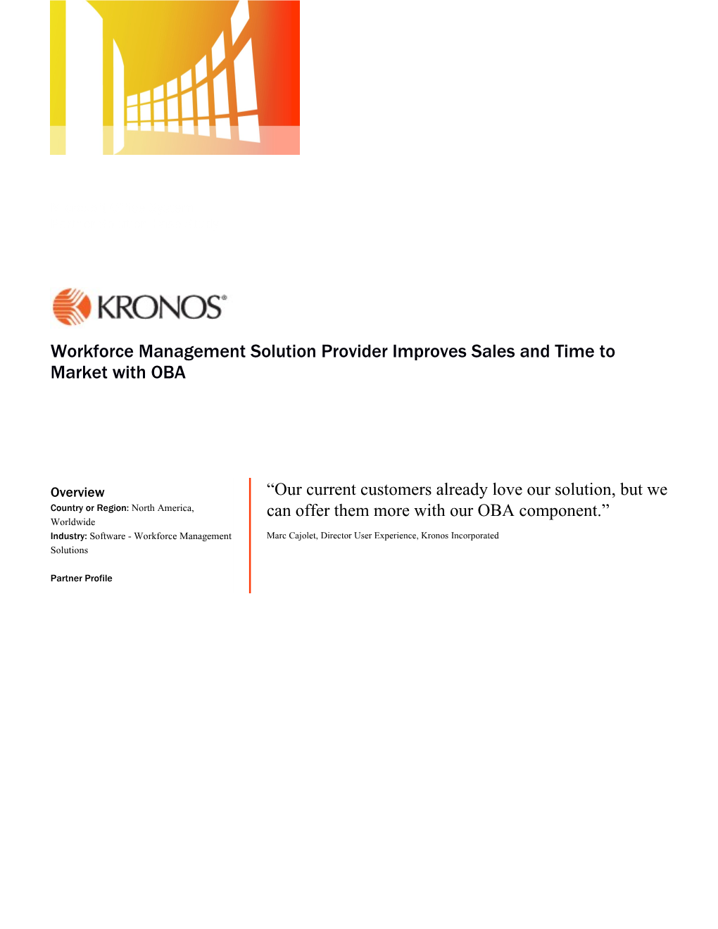 Writeimage CEP Workforce Management Solution Provider Improves Sales and Time to Market with OBA