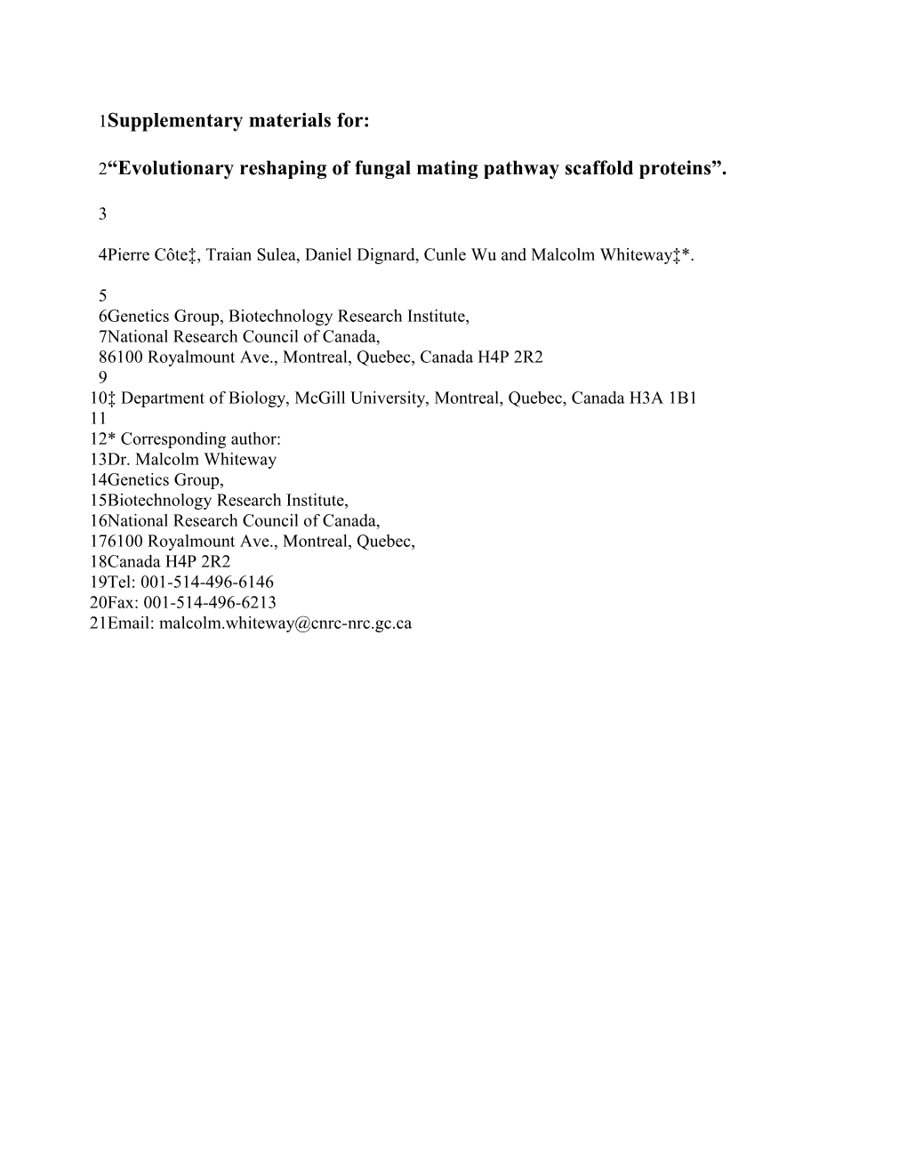 Evolutionary Reshaping of Fungal Mating Pathway Scaffold Proteins