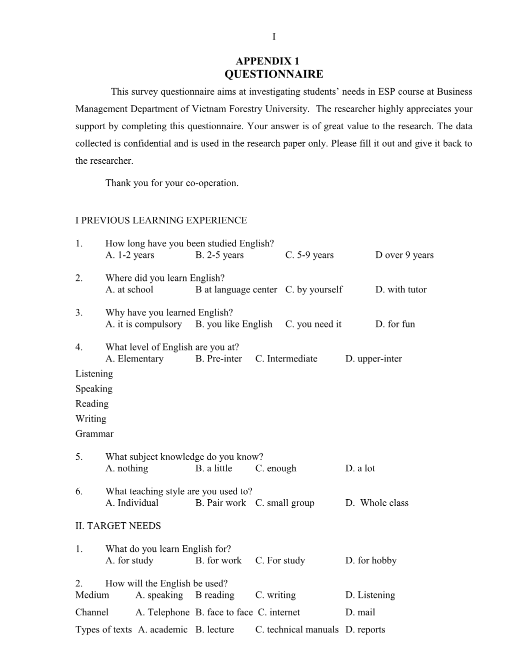 A Target Situation Analysis Framework