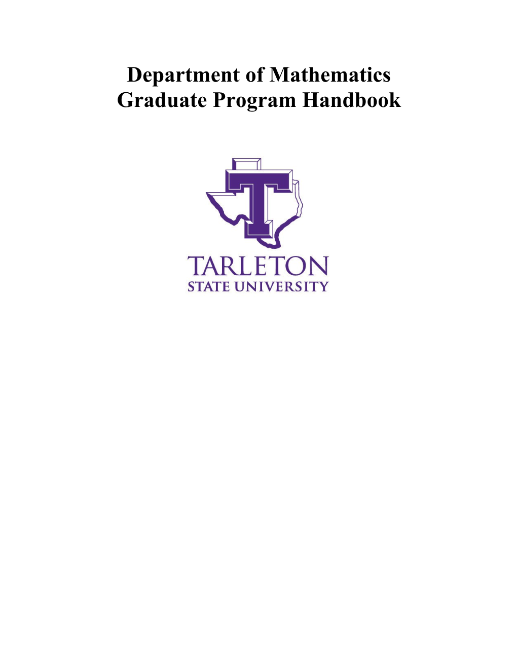 Graduate Program Handbook Template
