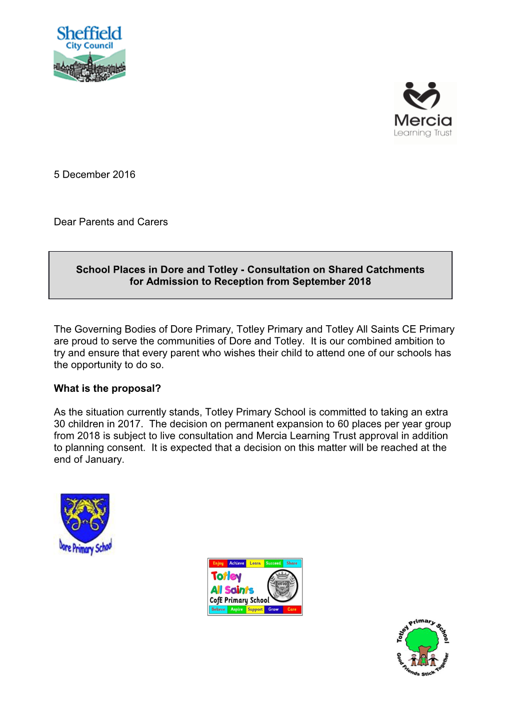 Consultation on Proposal to Expand Mosborough Primary School