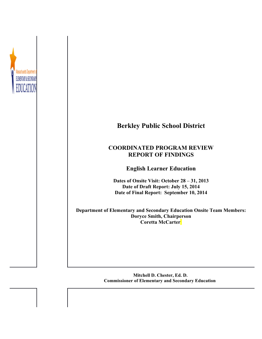 Berkley PS ELE CPR Final Report 2013-14