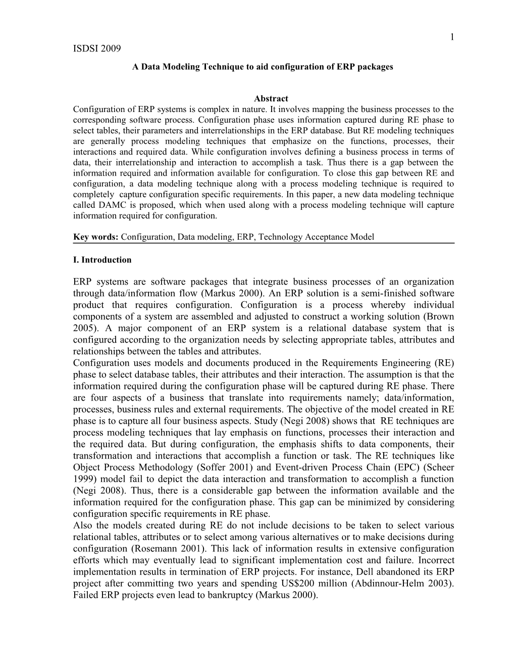 Paper Format for the Proceedings of the 2008 ISDSI International Conference (Times Roman