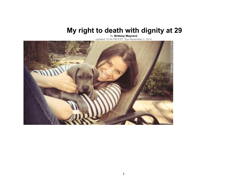 My Right to Death with Dignity at 29