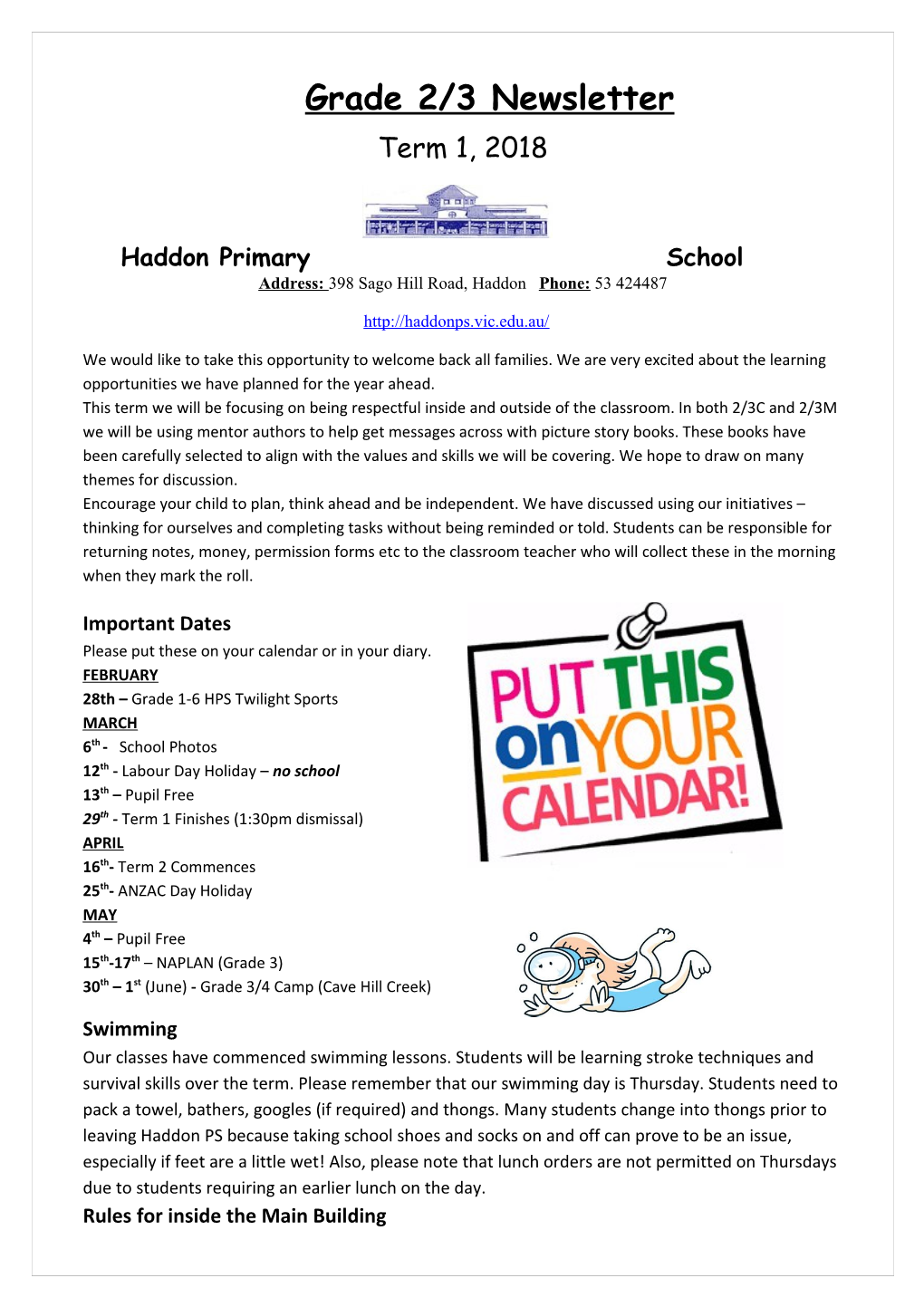 Grade 2/3 Newsletter