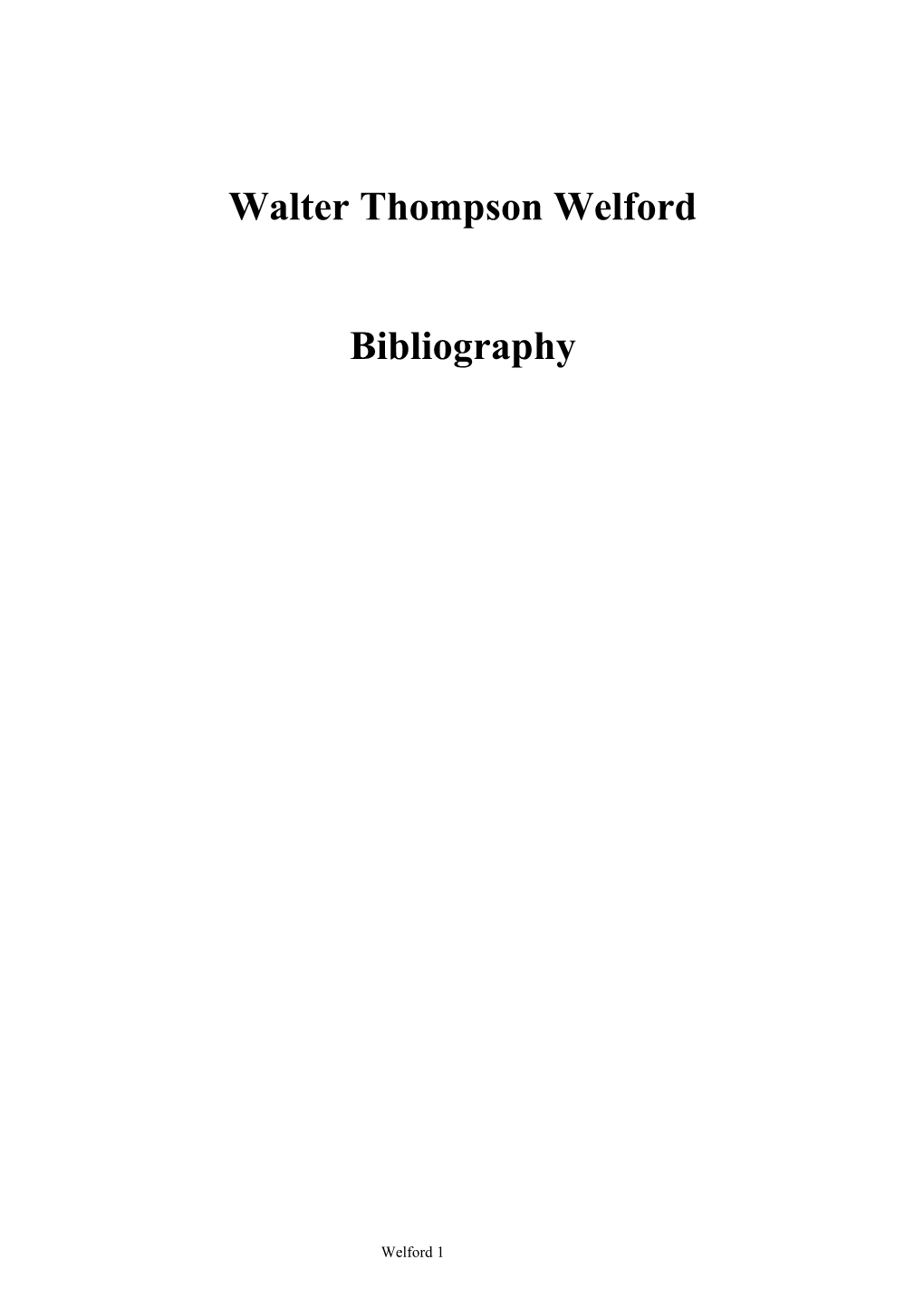 Walter Thompson Welford