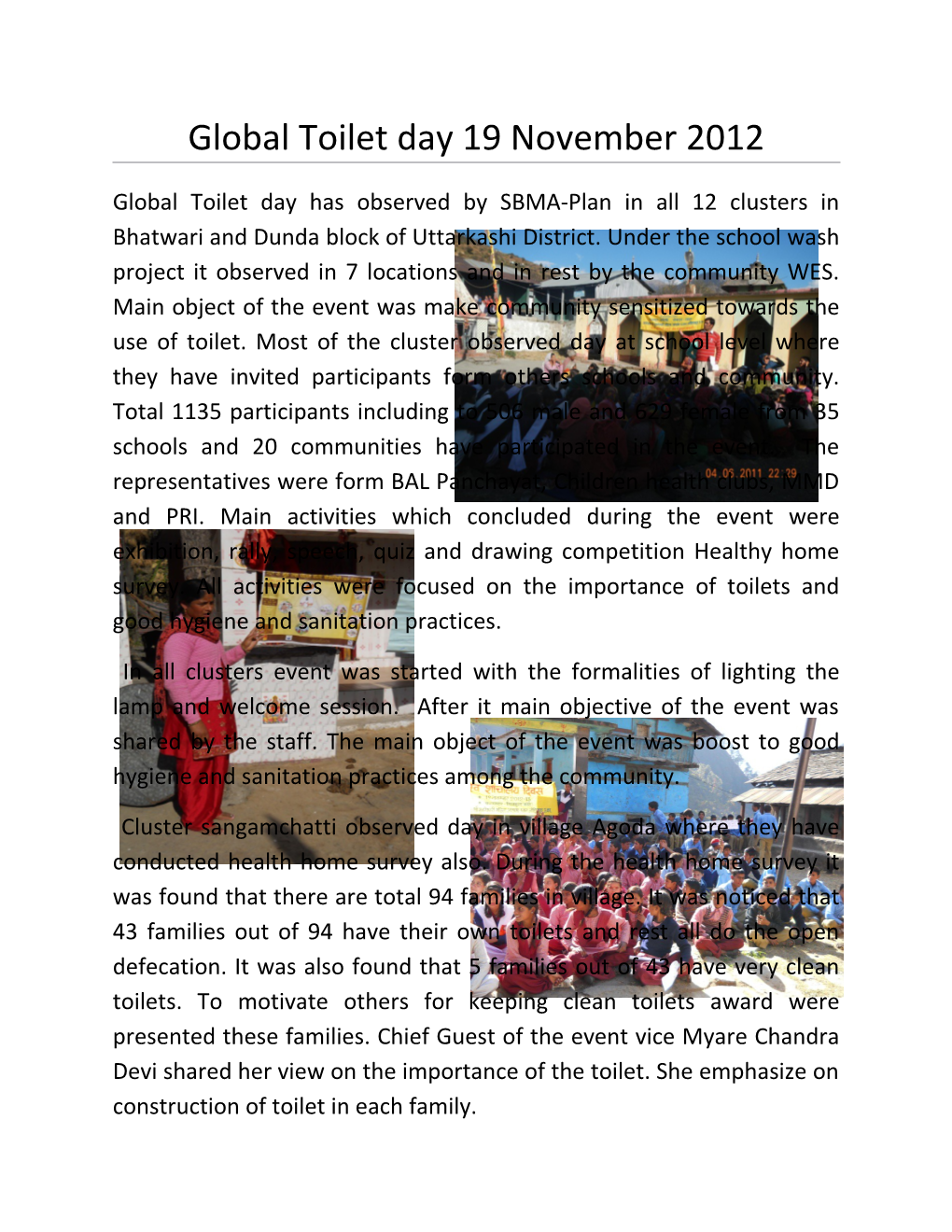 Global Toilet Day 19 November 2012