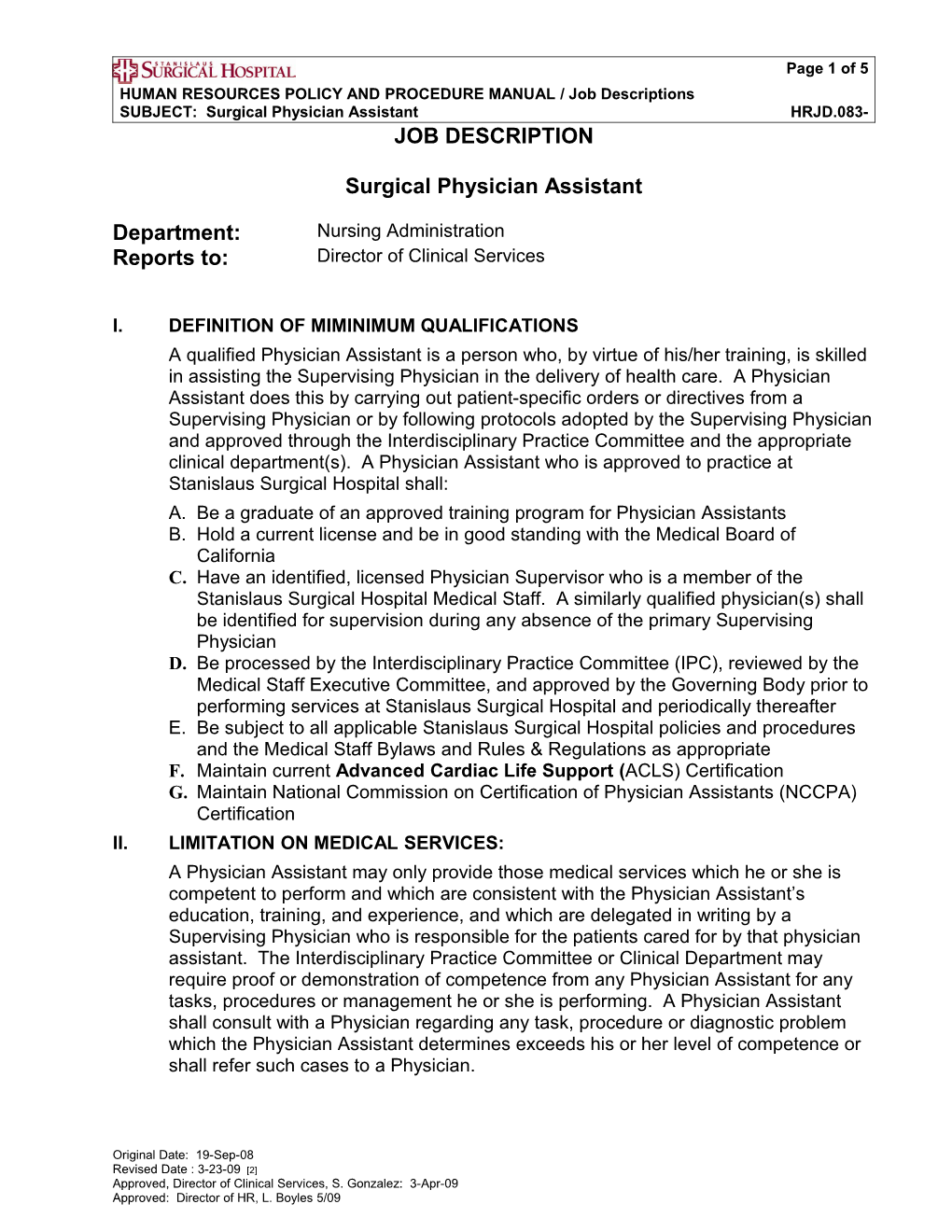 HRJD.083 Surgical Physician Assistant