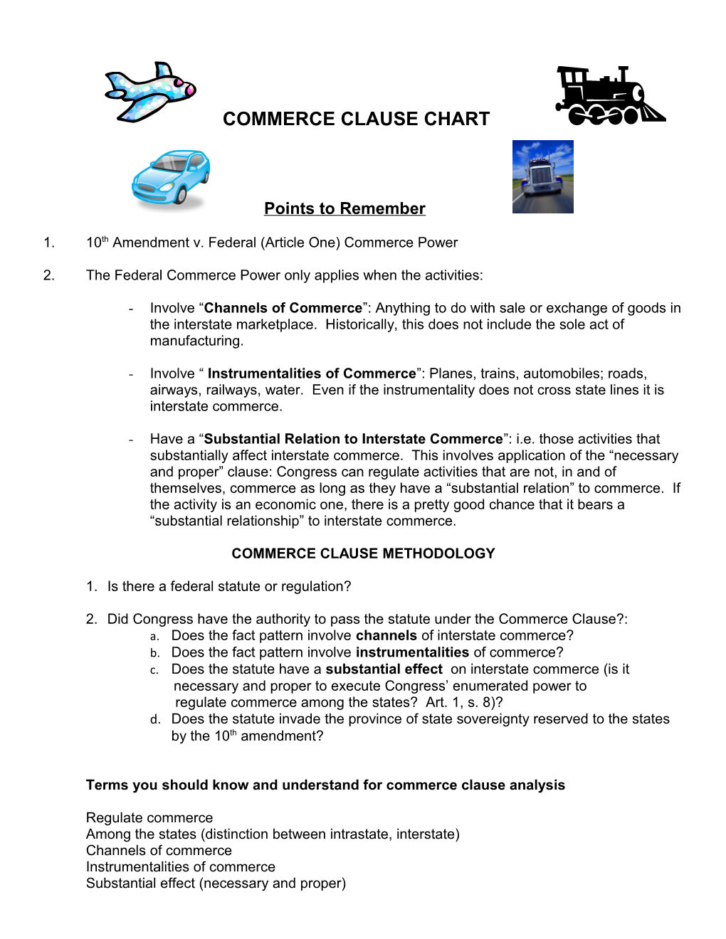 Commerce Clause Chart