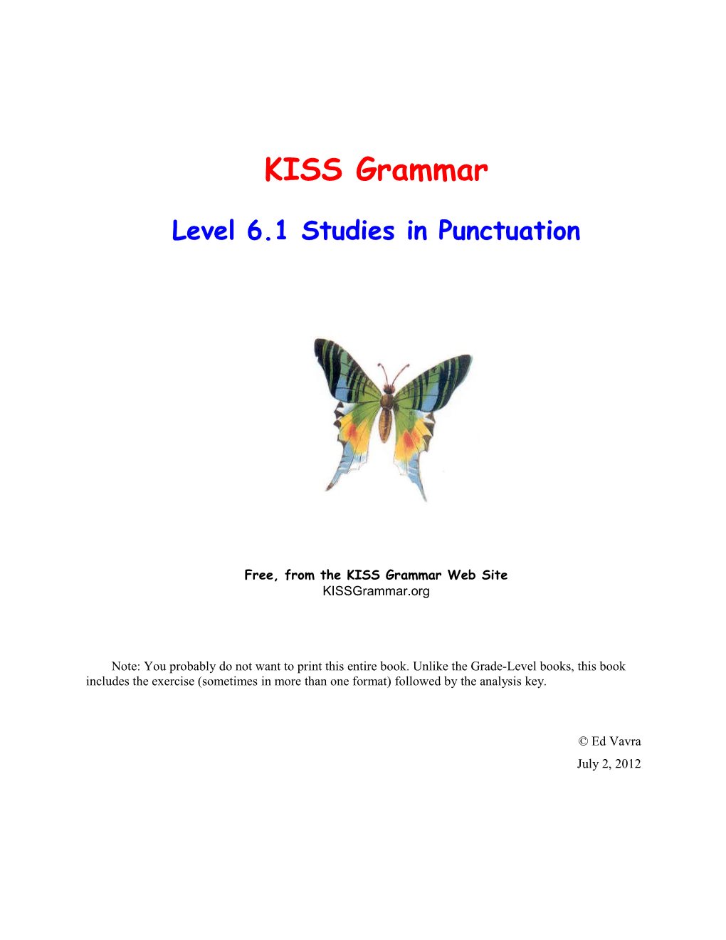 Level 6.1Studies in Punctuation