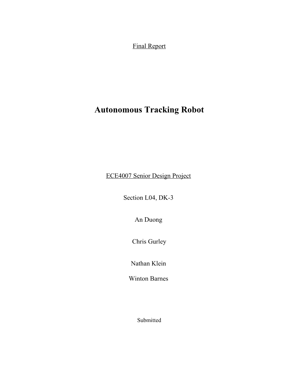 Autonomous Tracking Robot