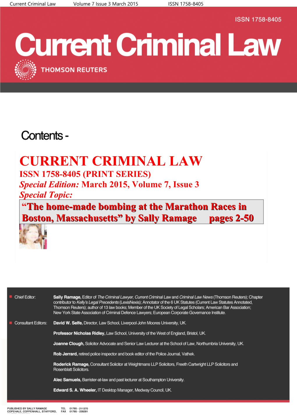 Current Criminal Law