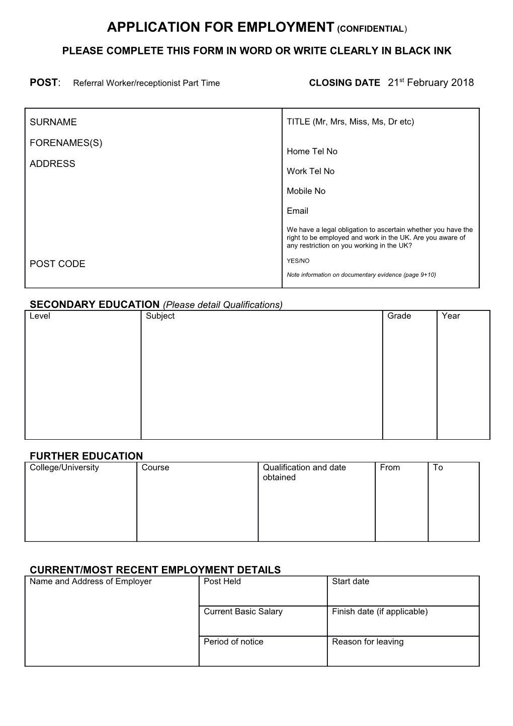 Please Complete This Form in Word Or Write Clearly in Black Ink
