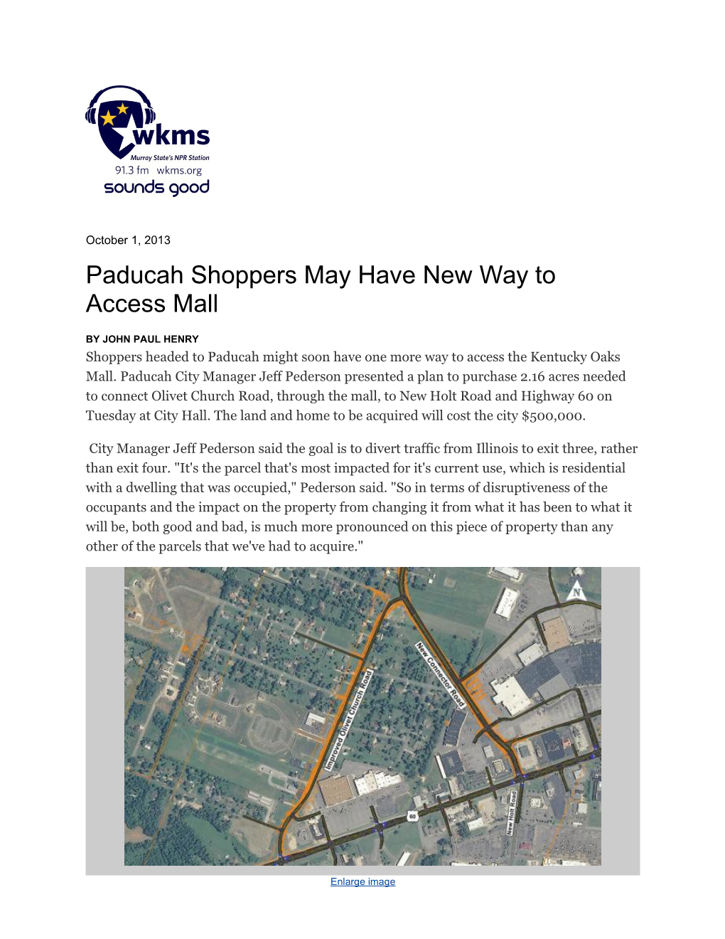 Paducah Shoppers May Have New Way to Access Mall