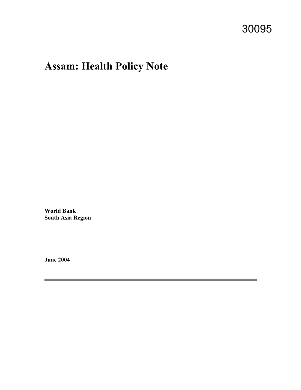 Assam: Health Policy Note